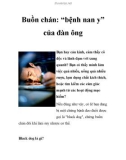 Buồn chán: 'bệnh nan y' của đàn ông