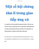 Những hội chứng tâm lí trong giao tiếp ứng xử