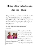 Những nỗi sợ thầm kín của đàn ông - Phần 1