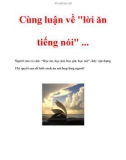 Cùng luận về lời ăn tiếng nói ...