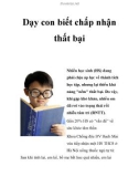 Dạy con biết chấp nhận thất bại