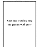 Cách thức trả tiền lạ lùng của quán ăn 'Chỗ quẹo'