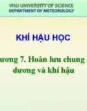 Bài giảng Khí hậu học: Chương 7 – ĐH KHTN Hà Nội