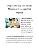 Giúp bạn 10 sáng kiến làm cho