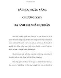 BÀI HỌC NGÀN VÀNG - CHƯƠNG XXIV