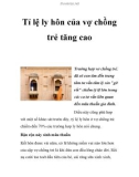 Tỉ lệ ly hôn của vợ chồng trẻ tăng cao