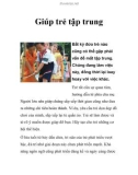 Giúp trẻ tập trung