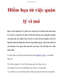 Hiểm họa từ việc quản lý vi mô