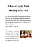 Cho con ngày khai trường hoàn hảo