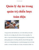 Quản lý dự án trong quản trị chiến lược toàn diện