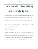 Làm sao để tránh những sai lầm khi ly hôn