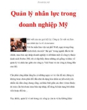 Quản lý nhân lực trong doanh nghiệp Mỹ