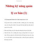 Những kỹ năng quản lý cơ bản (1)