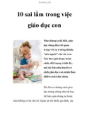 10 sai lầm trong việc giáo dục con