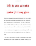 Nỗi lo của các nhà quản lý trung gian