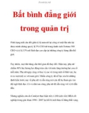 Bất bình đẳng giới trong quản trị