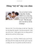 Dùng 'mỹ từ' dạy con cháu