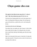 Chọn game cho con