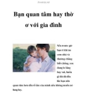 Bạn quan tâm hay thờ ơ với gia đình