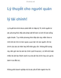 Lý thuyết cho người quản lý tài chính!