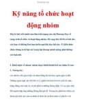 Kỹ năng tổ chức hoạt động nhóm