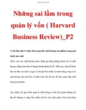 Những sai lầm trong quản lý vốn ( Harvard Business Review)_P2