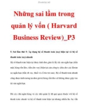 Những sai lầm trong quản lý vốn ( Harvard Business Review)_P3