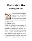 Tác dụng của sự khen thưởng tích cực