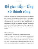 Để giao tiếp cùng ứng xử thành công