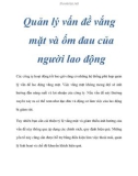 Quản lý vấn đề vắng mặt và ốm đau của người lao động