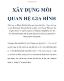 XÂY DỰNG MỐI QUAN HỆ GIA ĐÌNH