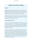 Giảm stress để vui sống