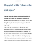 Ứng phó khi bị 'phun châu nhả ngọc'