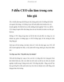 5 điều CEO cần làm trong cơn bão giá