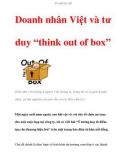 Doanh nhân Việt và tư duy 'think out of box'