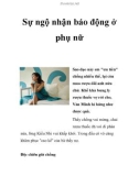 Sự ngộ nhận báo động ở phụ nữ