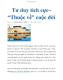 Tư duy tích cực– 'Thuộc về' cuộc đời