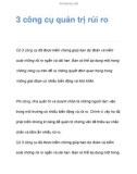 3 công cụ giúp quản trị rủi ro