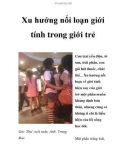 Xu hướng nổi loạn giới tính trong giới trẻ