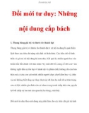 Đổi mới tư duy: Những nội dung cấp bách