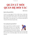 QUẢN LÝ MỐI QUAN HỆ ĐỐI TÁC