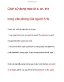 Cách sử dụng mạo từ a, an, the trong văn phong của người Anh