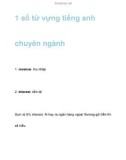 1 số từ vựng tiếng anh chuyên ngành