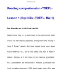 Reading comprehension -TOEFL- Lesson 1