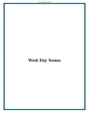 Week Day Names.