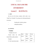 Giáo án Anh văn lớp 6 : Tên bài dạy : UNIT 16 . MAN AND THE ENVIROMENT Lesson 5