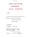 Giáo án Anh văn lớp 6 : Tên bài dạy : UNIT 16. MAN AND THE ENVIROMENT Lesson 4 B1 (P169-170)