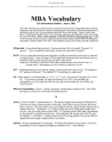 MBA Vocabulary