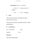 Lesson Plan (grade 11 – advanced) Period : 21