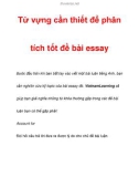 Tài liệu Từ vựng cần thiết để phân tích tốt đề bài essay